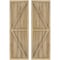 Ekena Millwork Americraft 5-Board Wood 2 Equal Panel Frmd Board-n-Batten Shutters w/Dbl Z-Bar, ARW102BF518X65UNH, PR ARW102BF518X65UNH - alternate 1